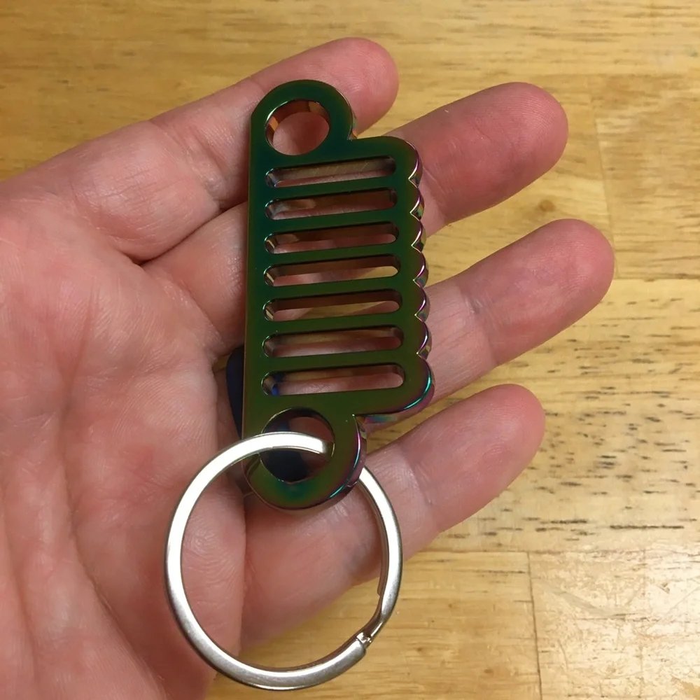 Stainless steel grill keychain